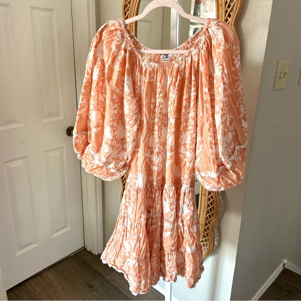 TUCKERNUCK / Juliet Dunn London Orange Floral Puff Sleeve Dress